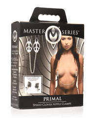 Master Series Nipple Clamps Spiked Rubber Tips 12-inch Chain for Intense Nipple Stimulation