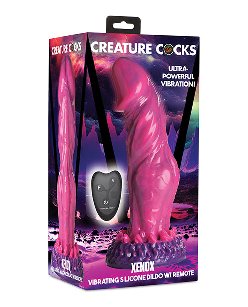 Creature Cocks Vibrator Pink Purple Silicone Remote-Controlled Suction Base for Fantasy Play