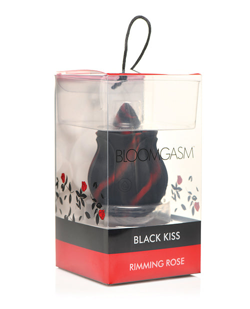 Bloomgasm Stimulator Black Silicone Licking Tongue 10 Vibration Modes for Intimate Clitoral Stimulation
