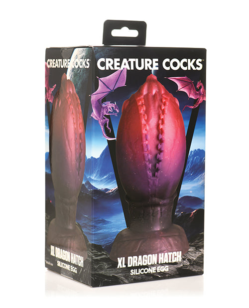 Creature Cocks Anal Toy Textured XL Silicone Dragon Head Glittery Design for Fantasy Experience