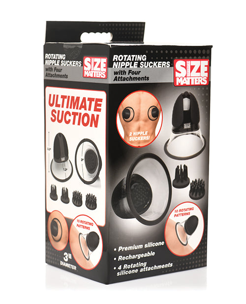 Size Matters Stimulators Silicone Nipple Suckers Rotating Attachments USB Rechargeable for Enhanced Nipple Stimulation