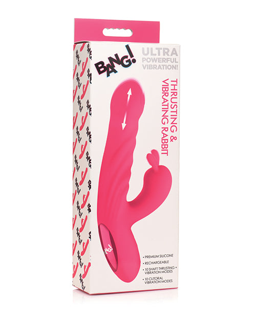 Bang! Vibrator Thrusting Rabbit Dual Motors Textured Shaft for Intense Clitoral and G-Spot Stimulation