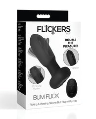 Inmi Anal Product Silicone Butt Plug with Flicking Shaft and Remote Control for Prostate Stimulation
