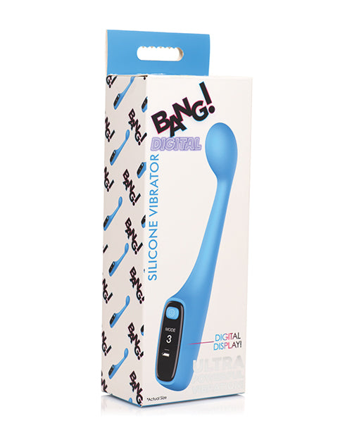 Bang! Vibrator G-Spot Digital LED Display Waterproof Blue Silicone for Intense G-Spot Stimulation