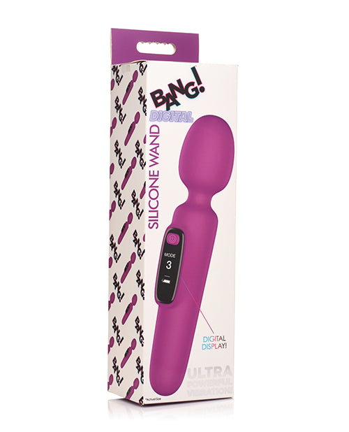 Bang! Wand Vibrator Purple Silicone Flexible Neck Waterproof Rechargeable for Intimate Massage