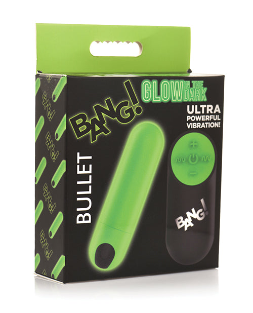 Bang! Bullet Vibrator Glow in the Dark Wireless Remote Silicone Waterproof Stimulator for Discreet Partner Play