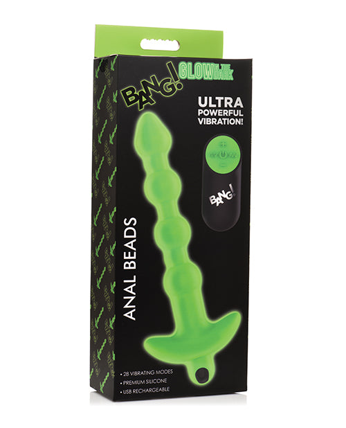 Bang! Anal Beads Glow in the Dark Remote Control Rechargeable Silicone for Intense Anal Play