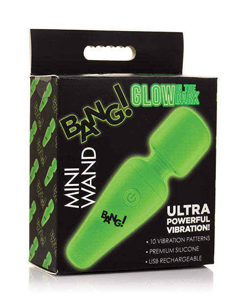 Bang! Massage Products Mini Wand Glow in the Dark Silicone Flexible Neck for Portable Personal Relaxation