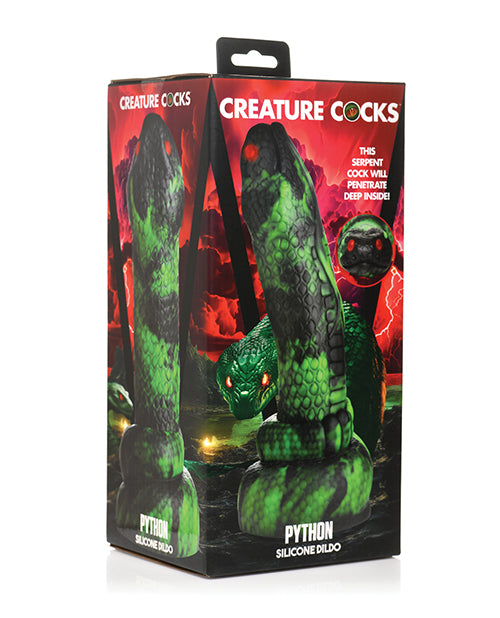 Creature Cocks Silicone Dildo with Realistic Python Head and Suction Cup for Fantasy Roleplay