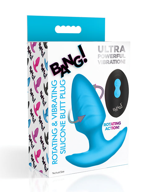 Bang! Anal Products Rotating Vibrating Butt Plug with Remote Control and Ribbed Texture for Enhanced Stimulation