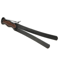 STRICT Bondage Whip Vegan Leather Split-End Design Curved Handle for BDSM Discipline and Restraint