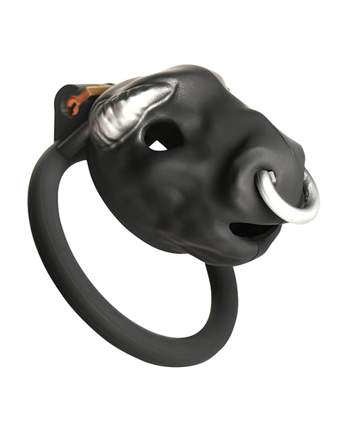 Bull Chastity Cage with Bull Head Tip and Adjustable Rings