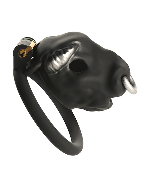 Bull Chastity Cage with Bull Head Tip and Adjustable Rings