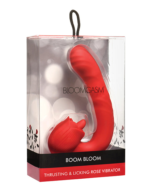 Bloomgasm Boom Bloom Thrusting & Licking Rose Vibrator with Dual Action
