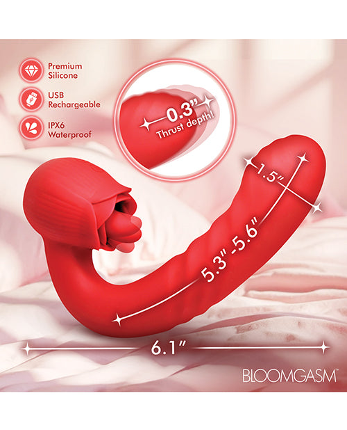 Bloomgasm Boom Bloom Thrusting & Licking Rose Vibrator with Dual Action