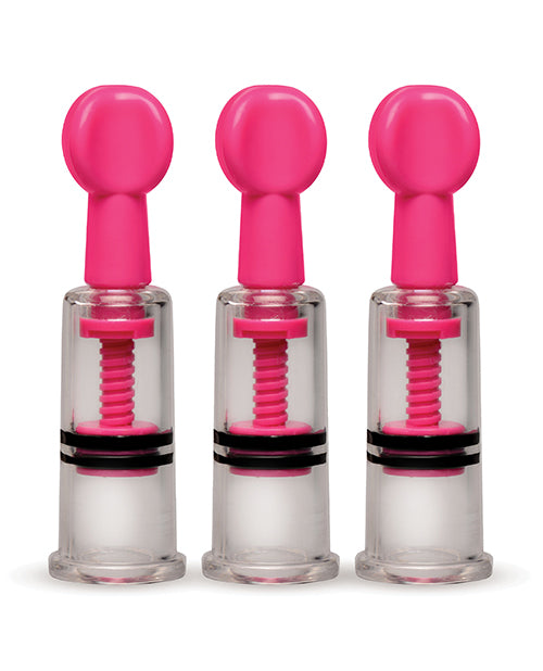 MAXtwist Clit & Nipple Triple Sucker Set with Twist Suction - Pink