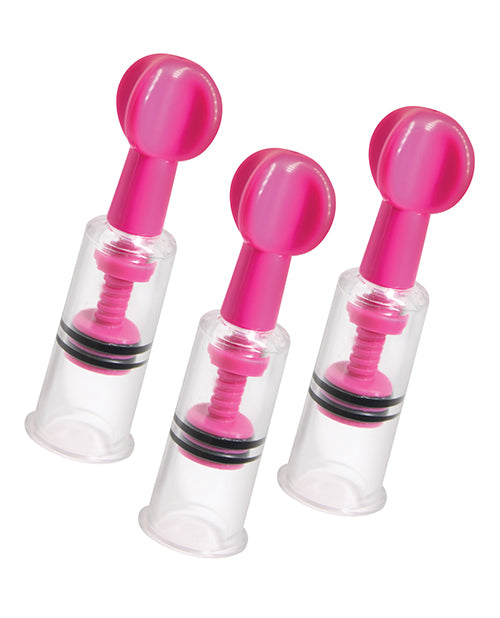 MAXtwist Clit & Nipple Triple Sucker Set with Adjustable Suction - Pink