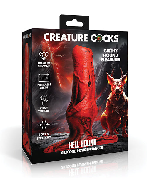Creature Cocks Hellhound Silicone Penis Enhancer in Red and Black
