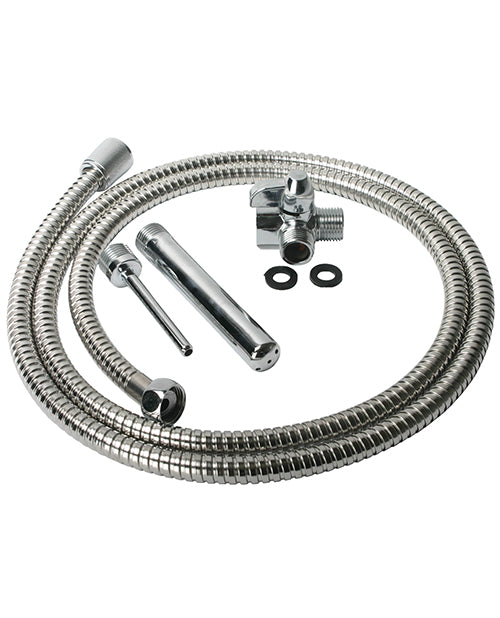 CleanStream Deluxe Metal Shower Enema System with 6ft Hose and Dual Nozzles