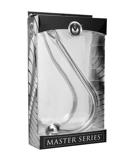 Master Series Anal Hook Stainless Steel Weighted Ball Open Ring for Bondage Restraint and Anal Stimulation