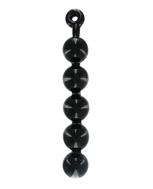 Master Series Anal Beads with Five Graduated Spheres and Easy-Pull Ring Handle for Stimulating Anal Play