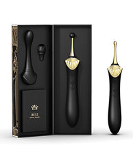 ZALO Clitoral Vibrator Obsidian Black with Multiple Attachments and DirectPower technology for customizable intimate stimulation