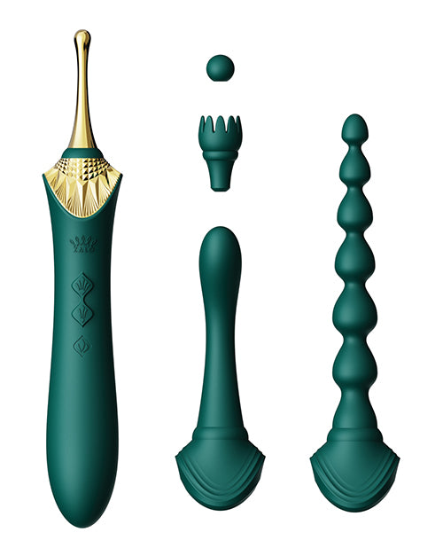 ZALO Stimulator Turquoise Green with Anal Beads Attachment and Heating for Targeted Pleasure and Versatile Stimulation