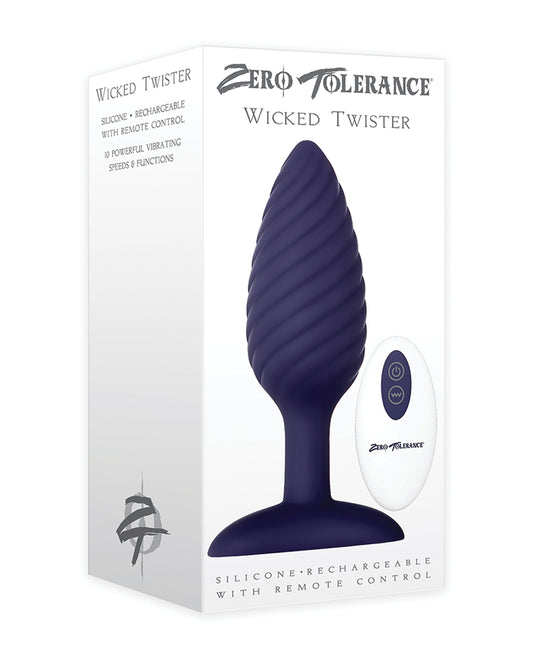 Zero Tolerance Anal Plug with Swirled Texture and Remote Control for Versatile Anal Stimulation