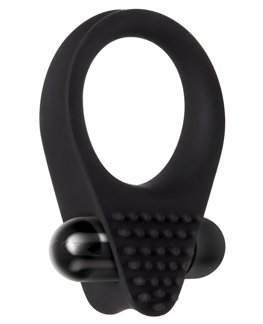 Black Cock Ring with Vibrating Pleasure Nubs by Zero Tolerance