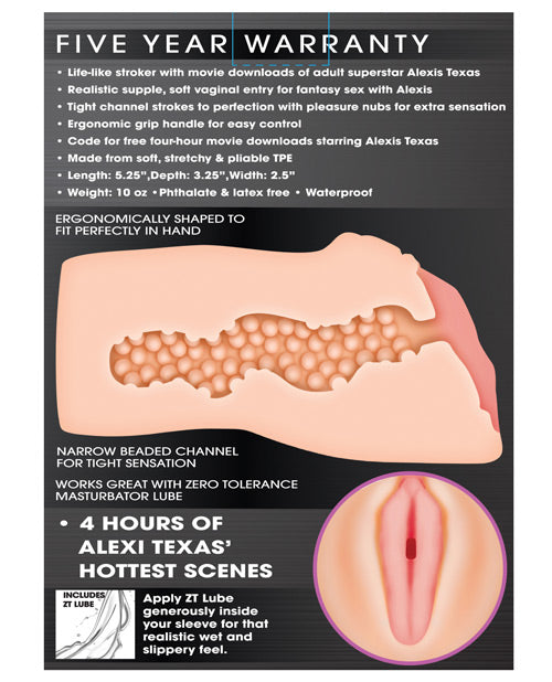 Alexis Texas Realistic Vagina Stroker with Movie Download Features