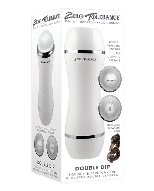 Zero Tolerance male stroker with dual entries, ergonomic grip, and removable sleeve for immersive solo pleasure