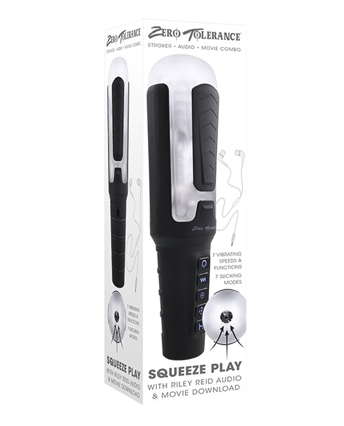 Zero Tolerance Masturbator with Squeeze Grips, Suction, and Riley Reid Audio for Realistic Solo Play