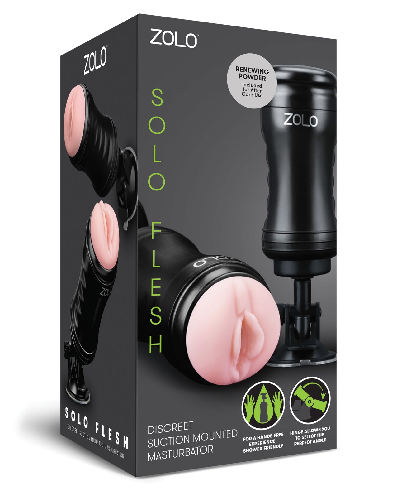 ZOLO Solo Flesh Masturbator with Hands-Free Suction Mount and Realistic Texture for Intimate Solo Pleasure