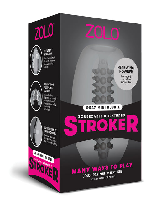 ZOLO Mini Double Bubble Stroker Dual-Sided Textured Squeezable for Versatile Male Pleasure