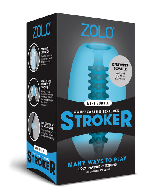ZOLO Mini Stroker Dual-Texture Squeezable Design with Renewing Powder for Intense Solo and Partner Play