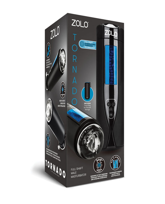 ZOLO Tornado Stroker Rotating Male Masturbator Transparent Window for Intense Visual and Sensory Stimulation