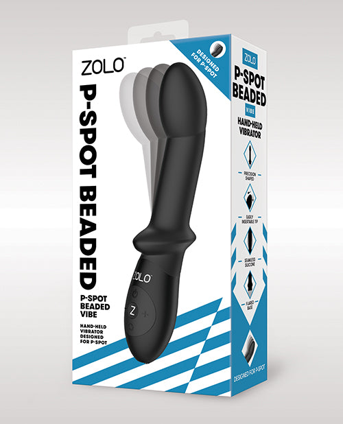 ZOLO Anal Massager P Spot Beaded Vibe with Rotating Beads and Flared Base for Intense Stimulation